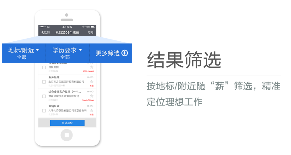 按地標/附近隨“薪”篩選，精準定位理想工作